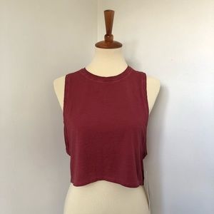 Lululemon Cut Back Crop Tank Wash Chianti size 6